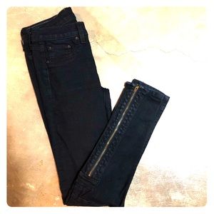 Rag & bone super dark navy skinny zip ankle 26
